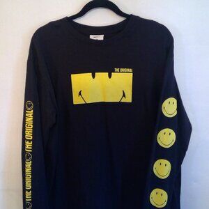 Smiley Originals x H&M Mens long sleeve black t-shirt size L